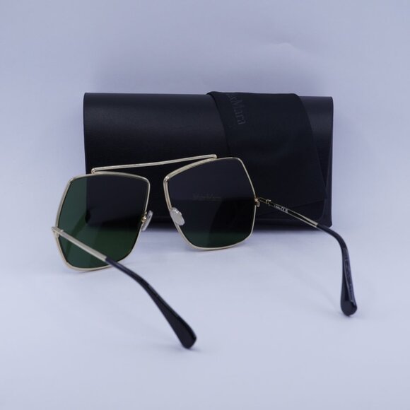 MaxMara ELSA MM0006 08A Sunglasses Gunmetal Geometric Frame, Smoke Lenses - Picture 12 of 13